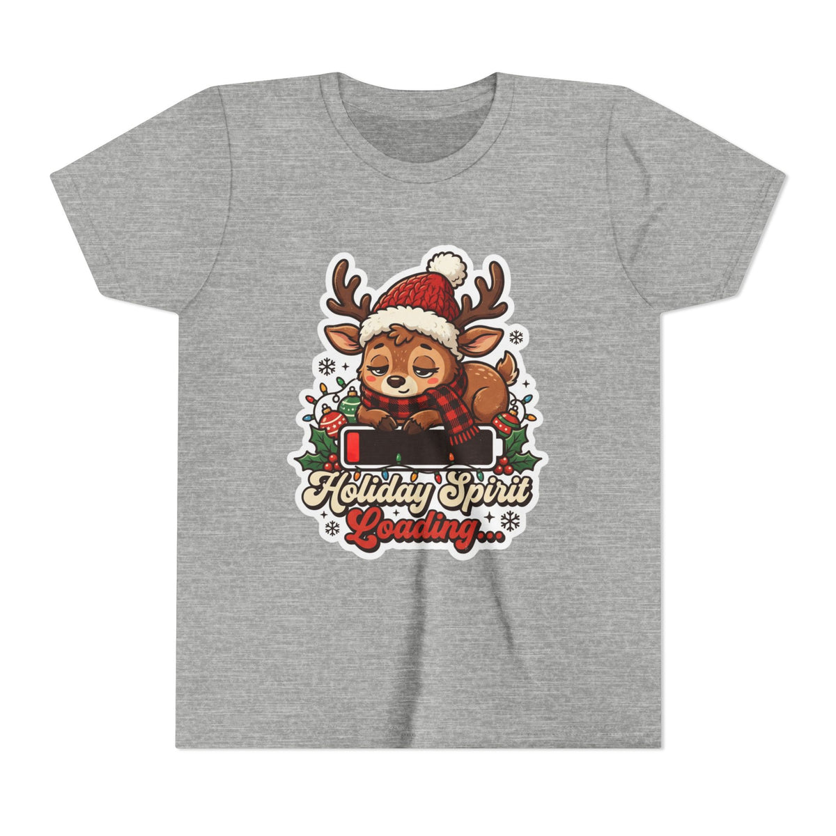 Holiday Spirit Loading Kids Christmas T-Shirt