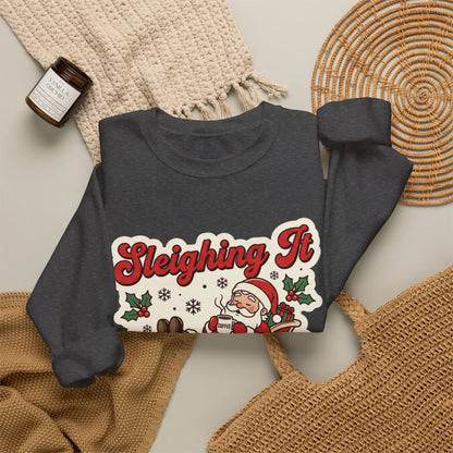 Sleighing It, Eventually Christmas Crewneck Sweatshirt