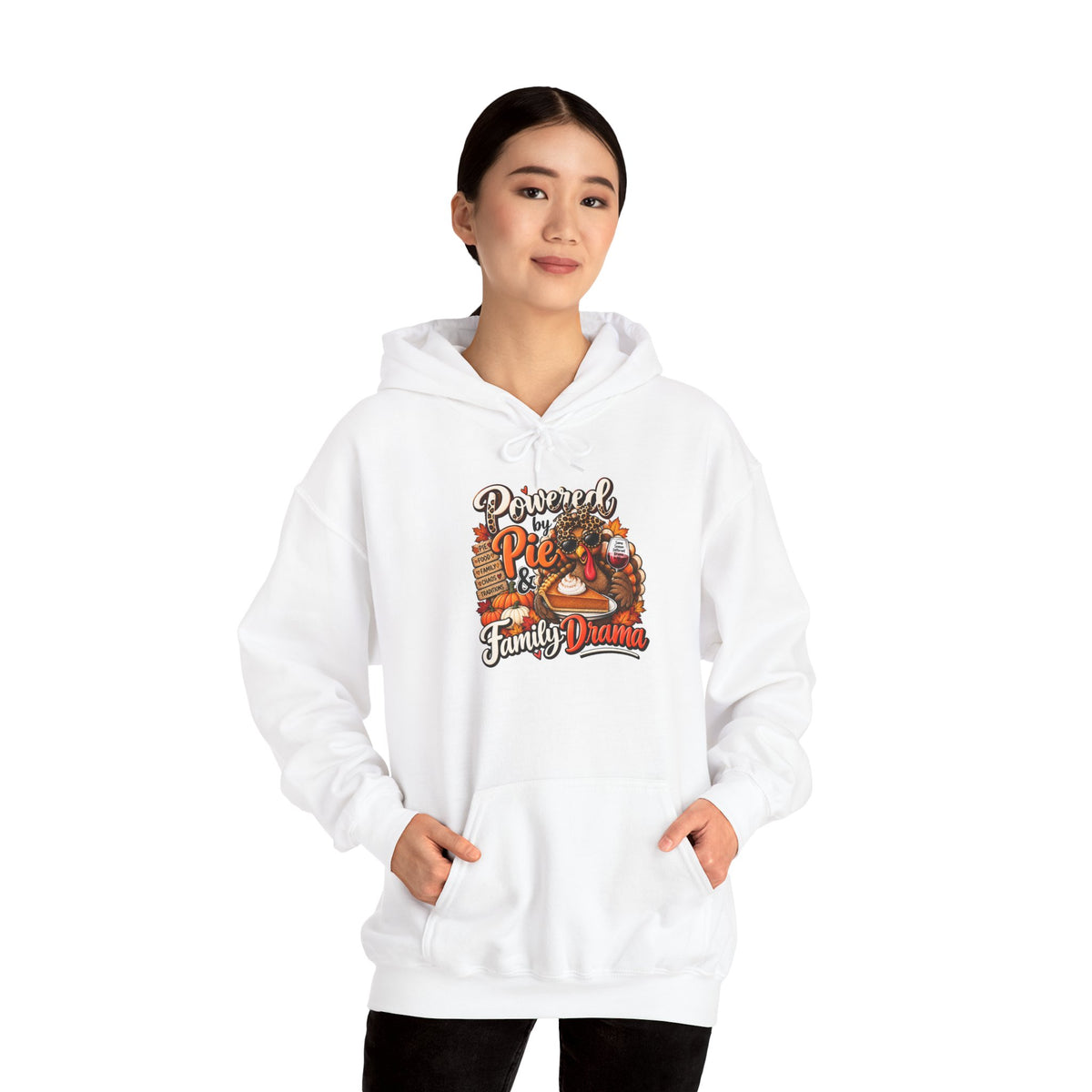 Powered by Pie & Family Drama Thanksgiving Hoodie