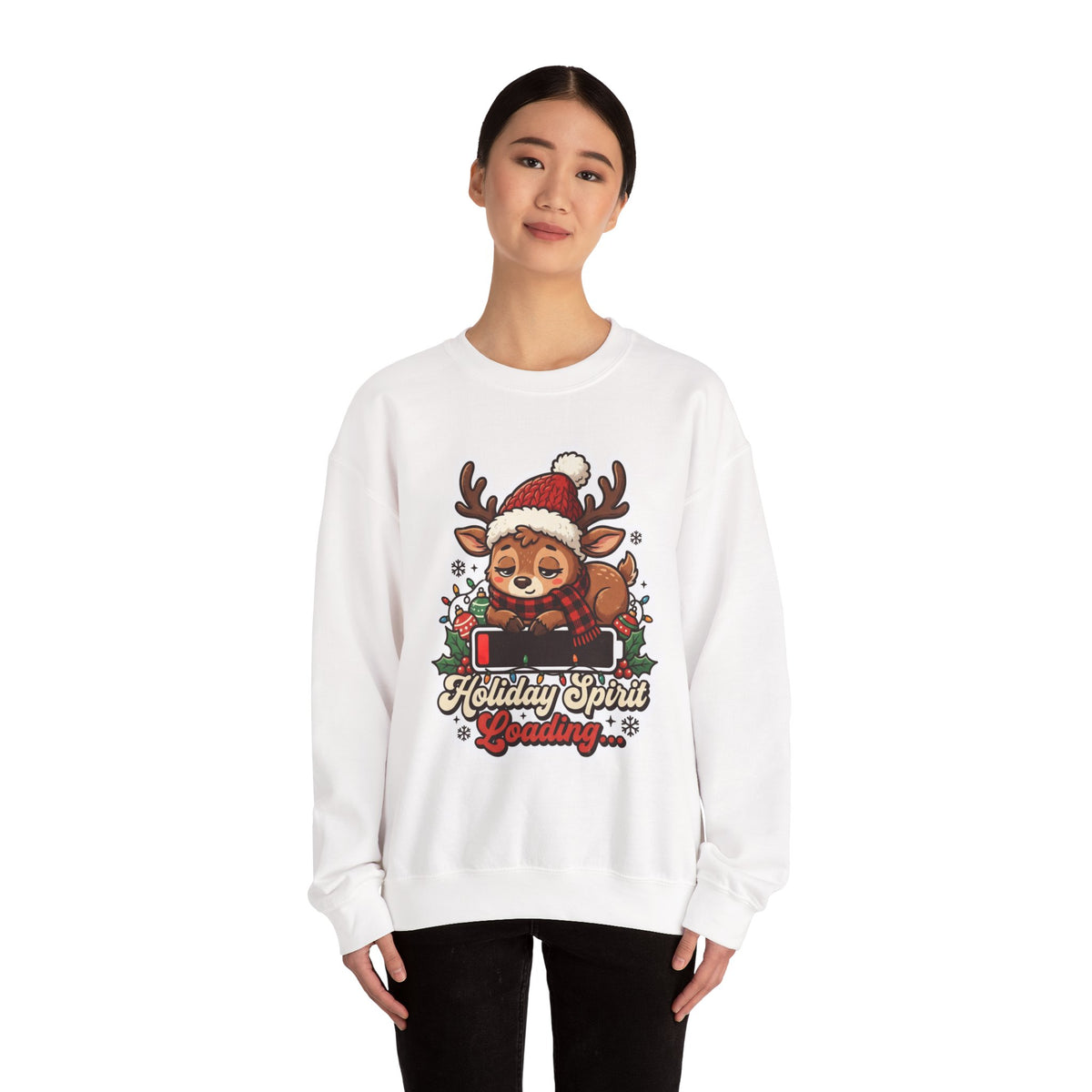 Holiday Spirit Loading Christmas Crewneck Sweatshirt