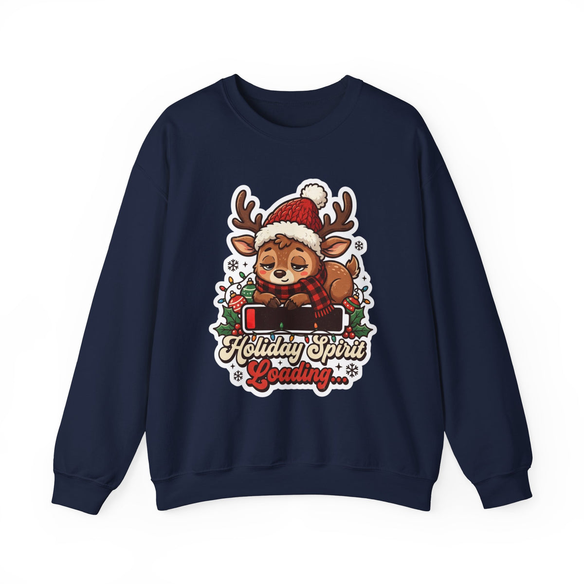 Holiday Spirit Loading Christmas Crewneck Sweatshirt