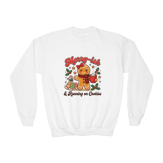 Merry-ish & Running on Cookies Kids Christmas Sweatshirt