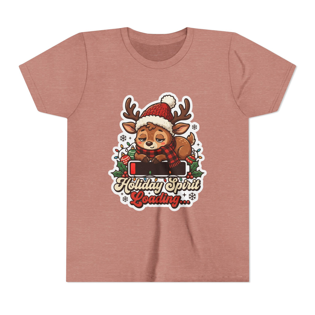 Holiday Spirit Loading Kids Christmas T-Shirt