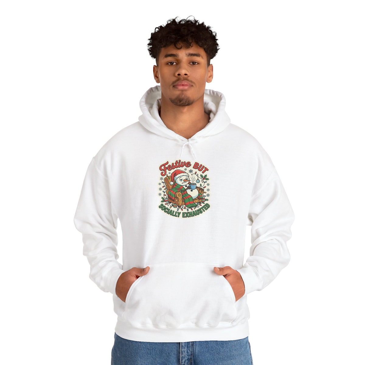 Festive but Socially Exhausted Christmas Hoodie