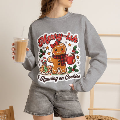 Merry-ish & Running on Cookies Christmas Crewneck Sweatshirt