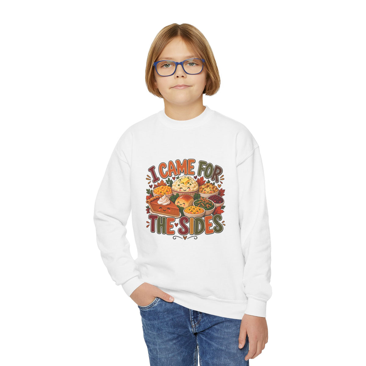 I Came for the Sides Kids Thanksgiving Sweatshirt