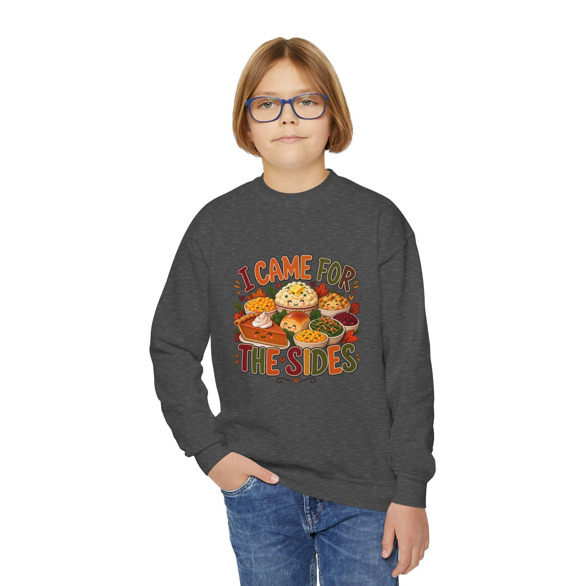 I Came for the Sides Kids Thanksgiving Sweatshirt