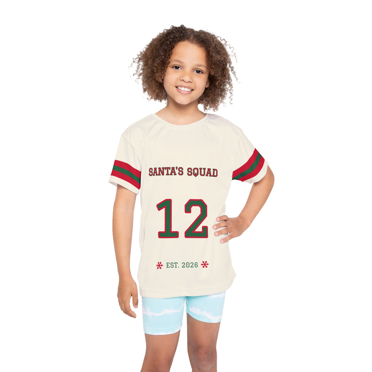 Santa's Squad Most Likely to Wrap Gifts at Midnight Kids Christmas Jersey