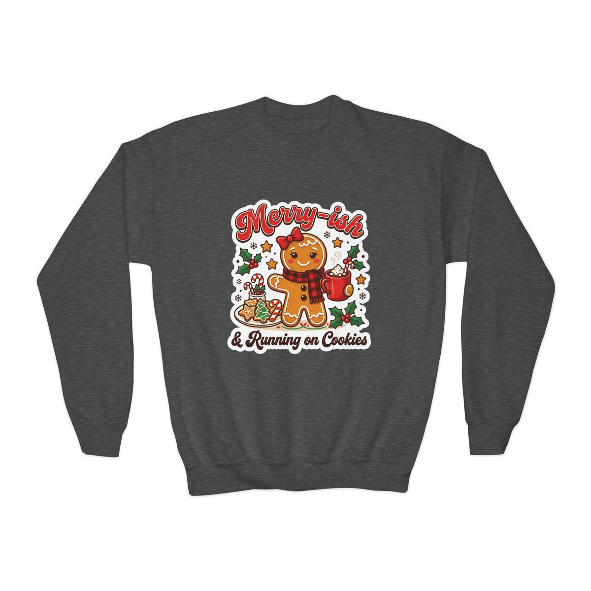 Merry-ish & Running on Cookies Kids Christmas Sweatshirt