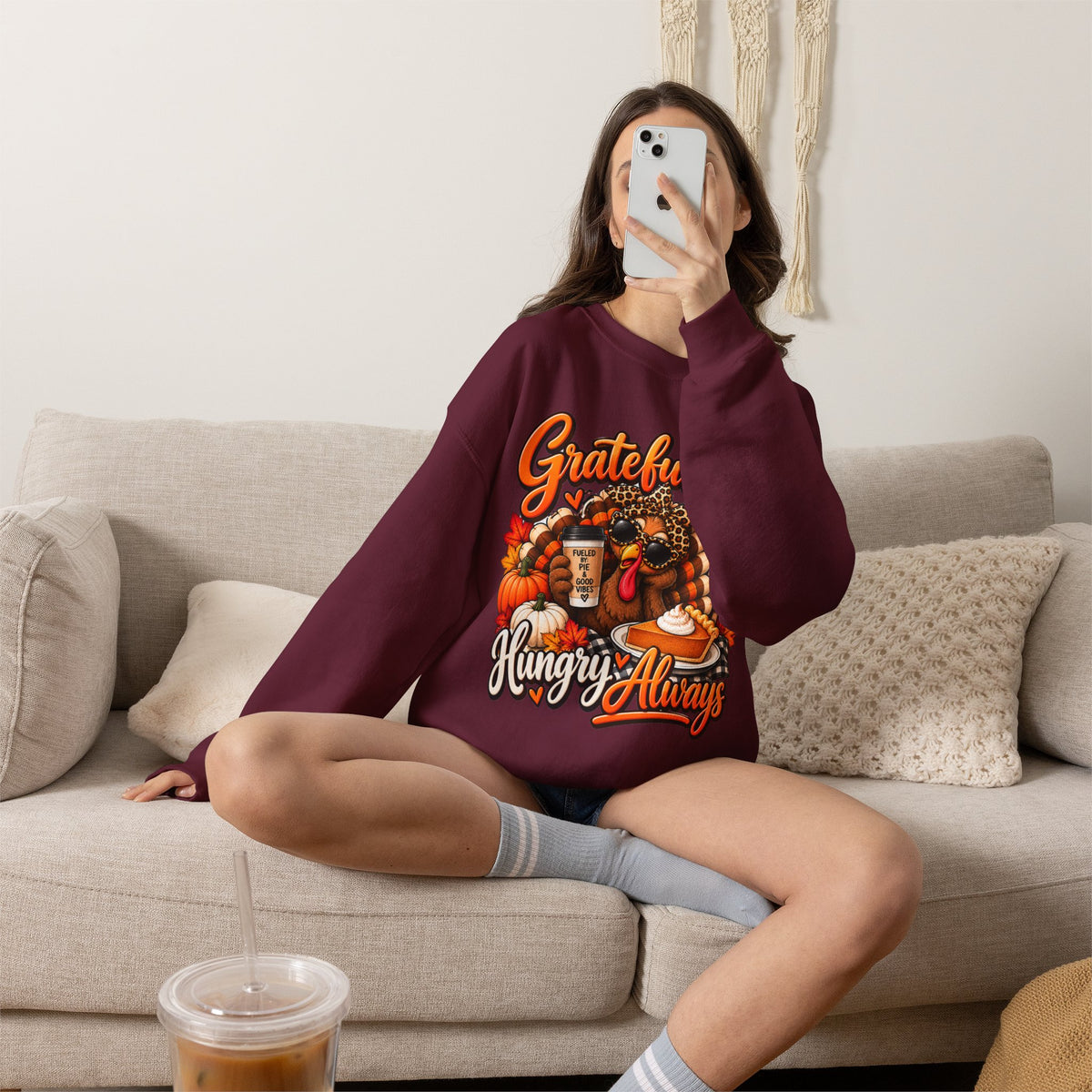 Grateful-ish, Hungry Always Thanksgiving Crewneck Sweatshirt