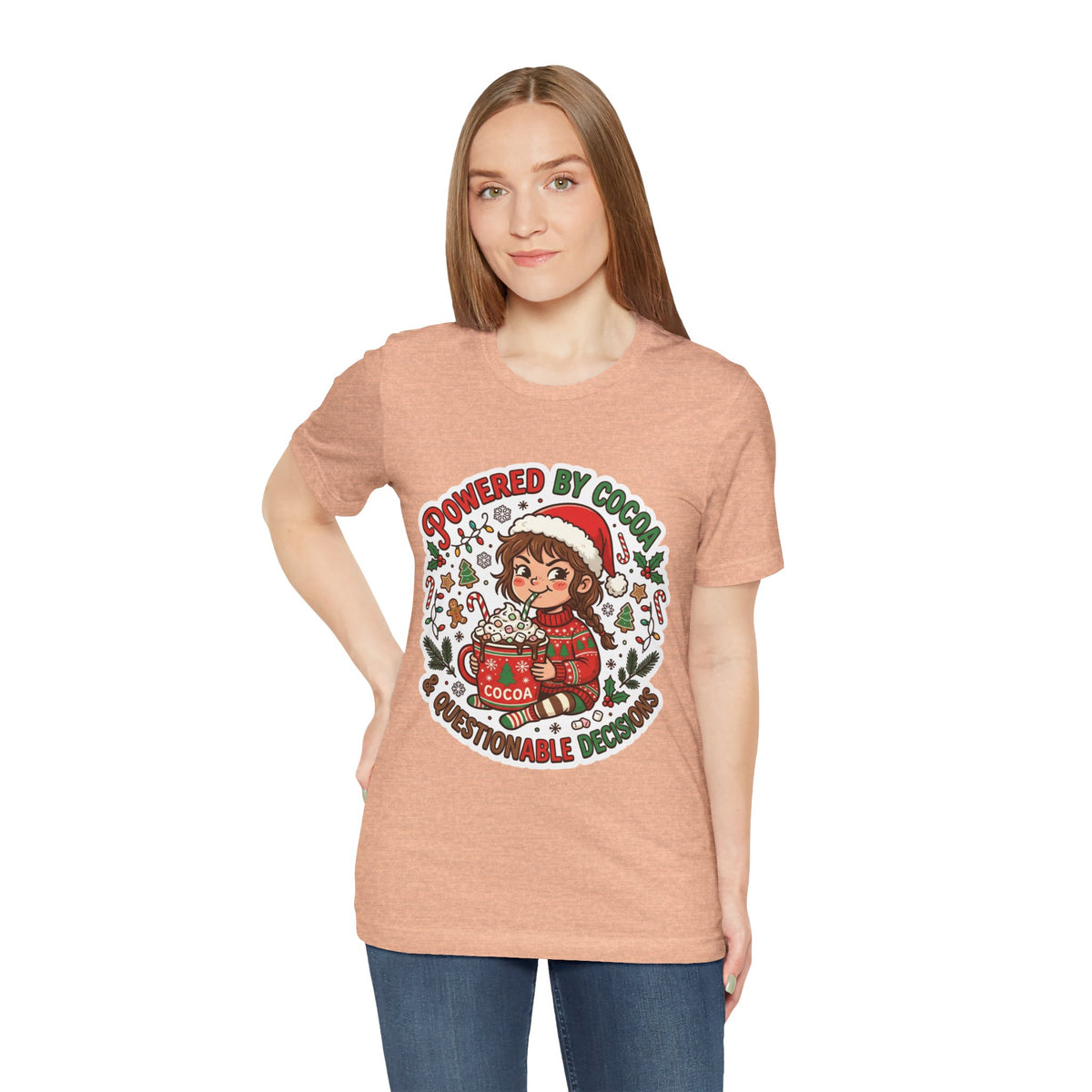 Powered by Cocoa & Questionable Decisions Christmas T-Shirt