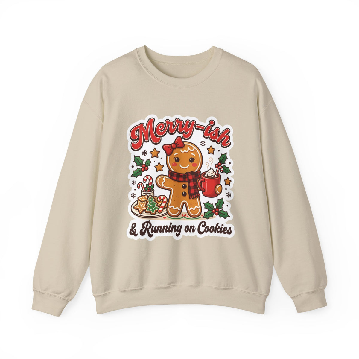 Merry-ish & Running on Cookies Christmas Crewneck Sweatshirt