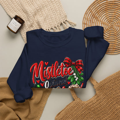 Mistletoe Optional, Coffee Required Christmas Crewneck Sweatshirt