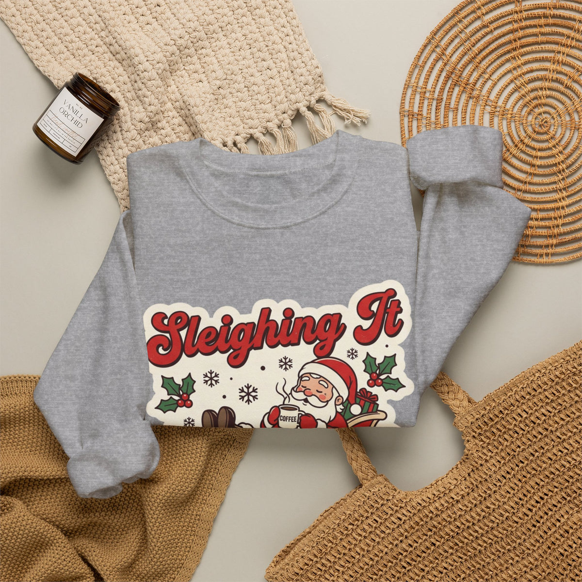 Sleighing It, Eventually Christmas Crewneck Sweatshirt