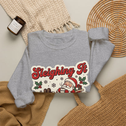 Sleighing It, Eventually Christmas Crewneck Sweatshirt