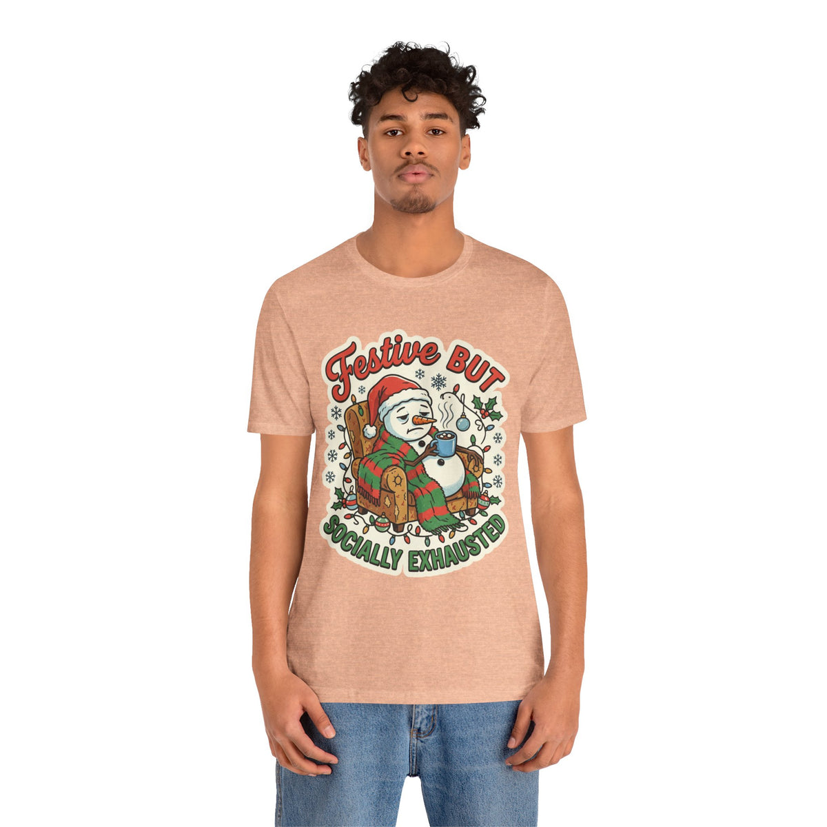 Festive but Socially Exhausted Christmas T-Shirt