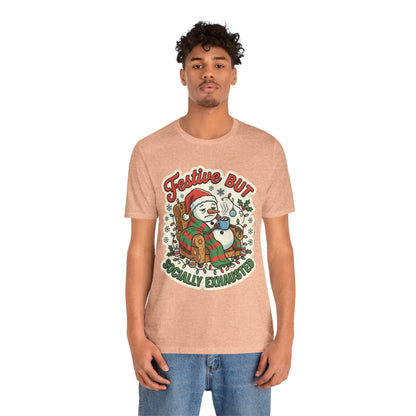 Festive but Socially Exhausted Christmas T-Shirt