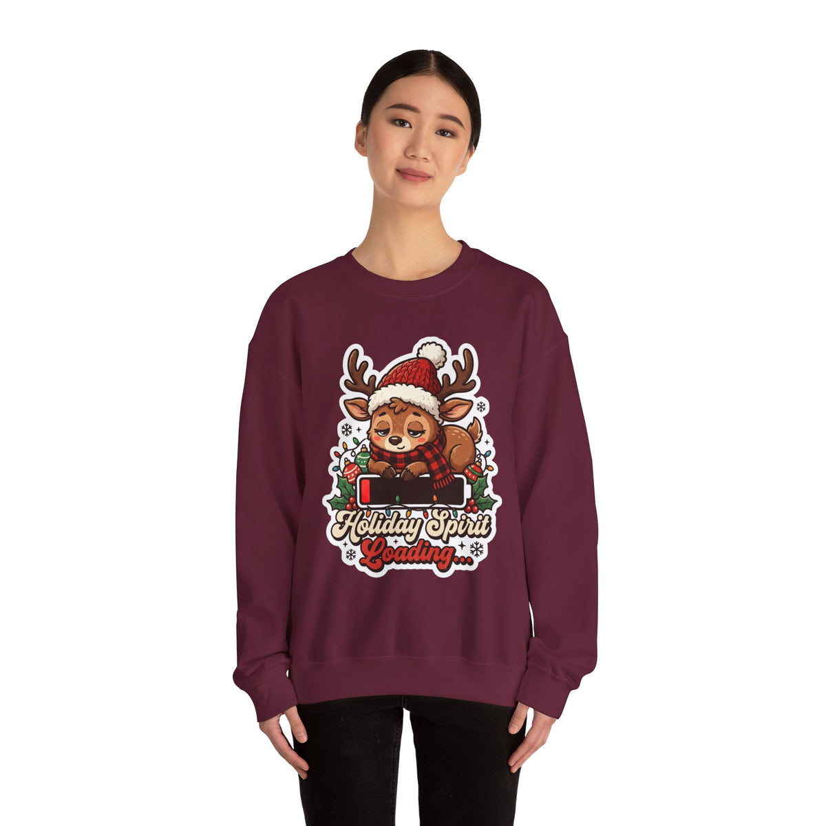 Holiday Spirit Loading Christmas Crewneck Sweatshirt