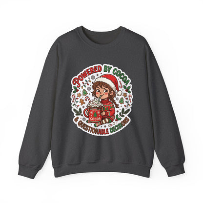 Powered by Cocoa & Questionable Decisions Christmas Crewneck Sweatshirt