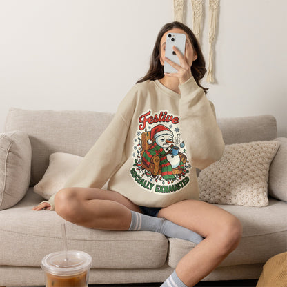 Festive but Socially Exhausted Christmas Crewneck Sweatshirt