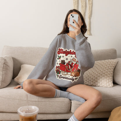 Sleighing It, Eventually Christmas Crewneck Sweatshirt