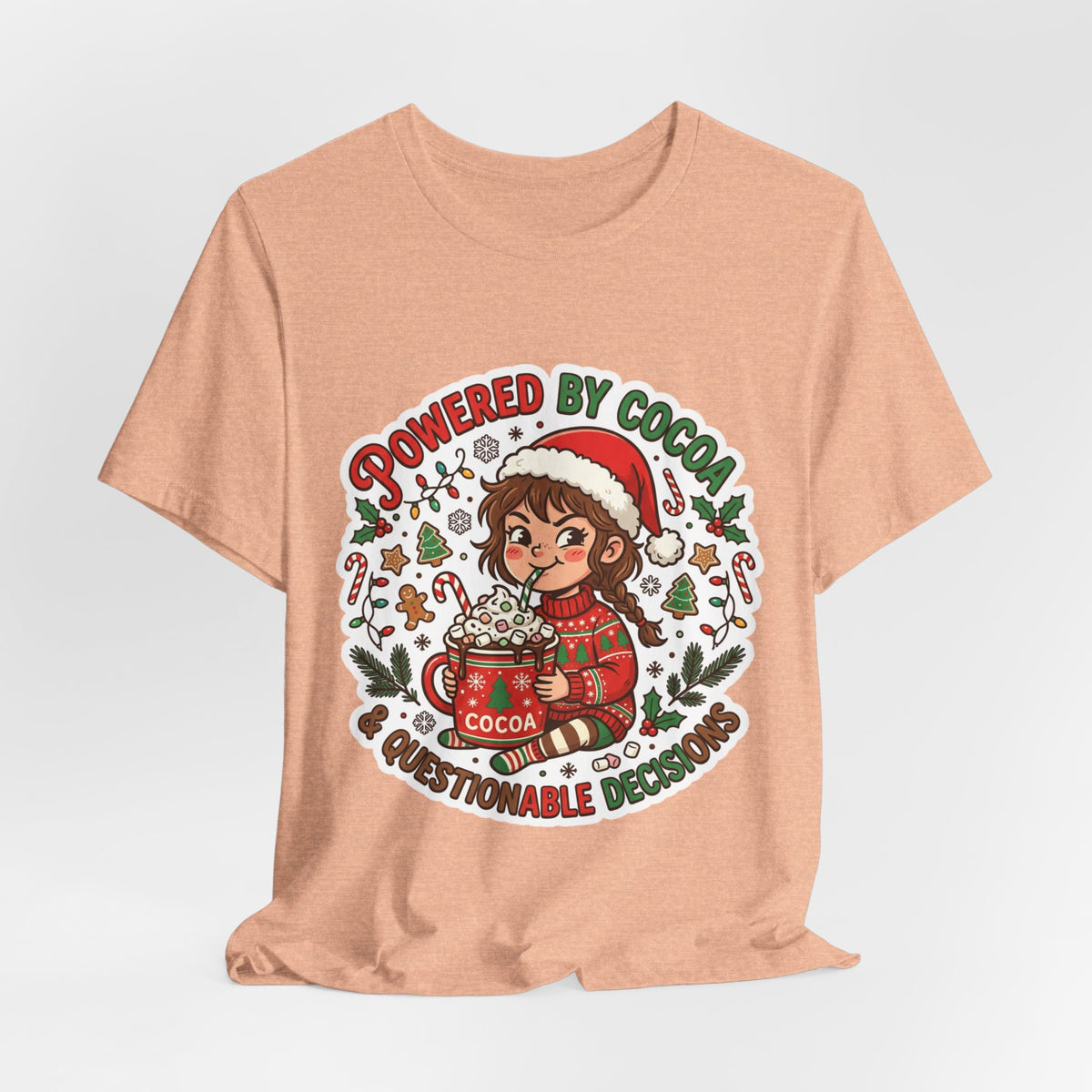 Powered by Cocoa & Questionable Decisions Christmas T-Shirt