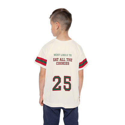 Santa's Squad Most Likely to Eat All the Cookies Kids Christmas Jersey