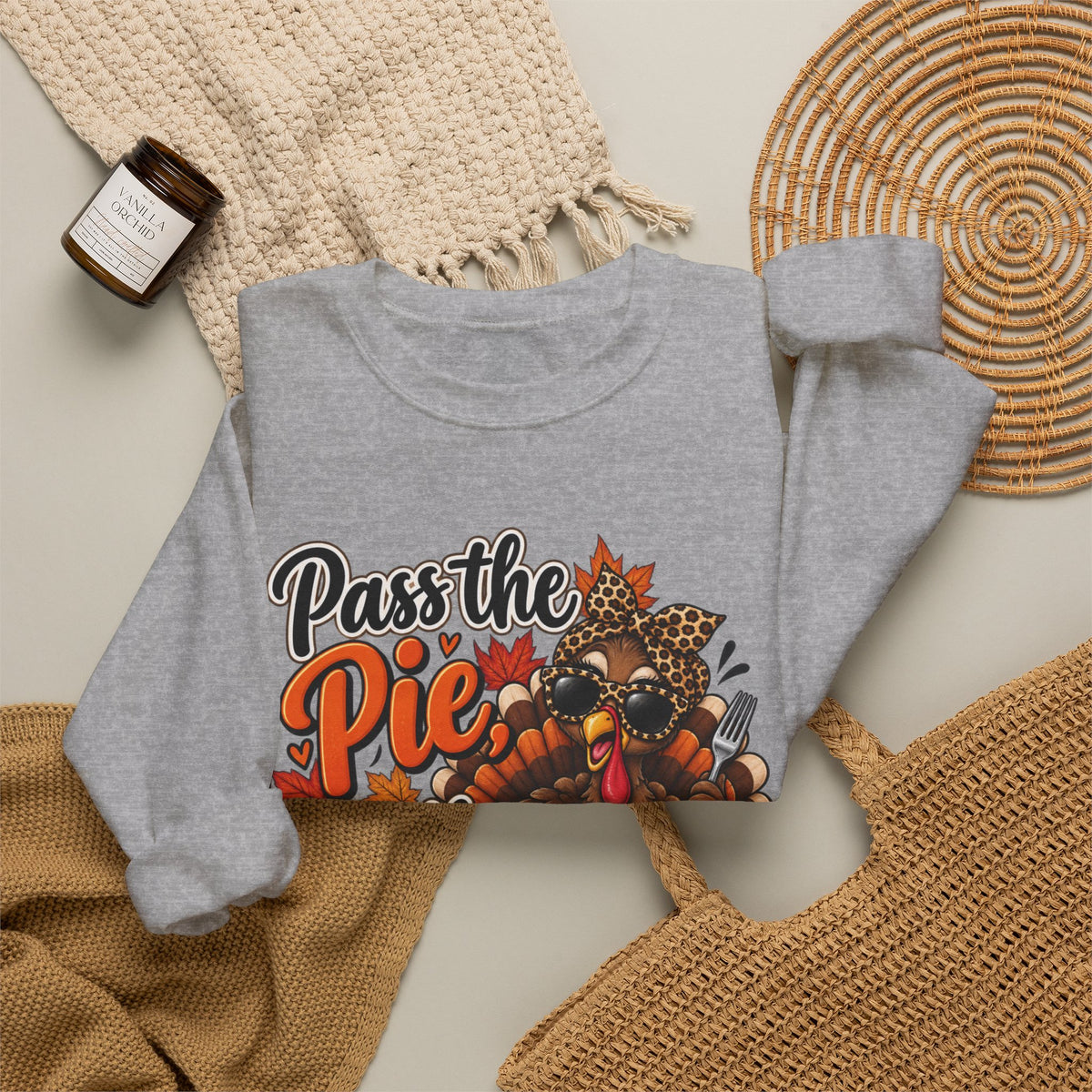 Pass the Pie, Skip the Small Talk Thanksgiving Crewneck Sweatshirt