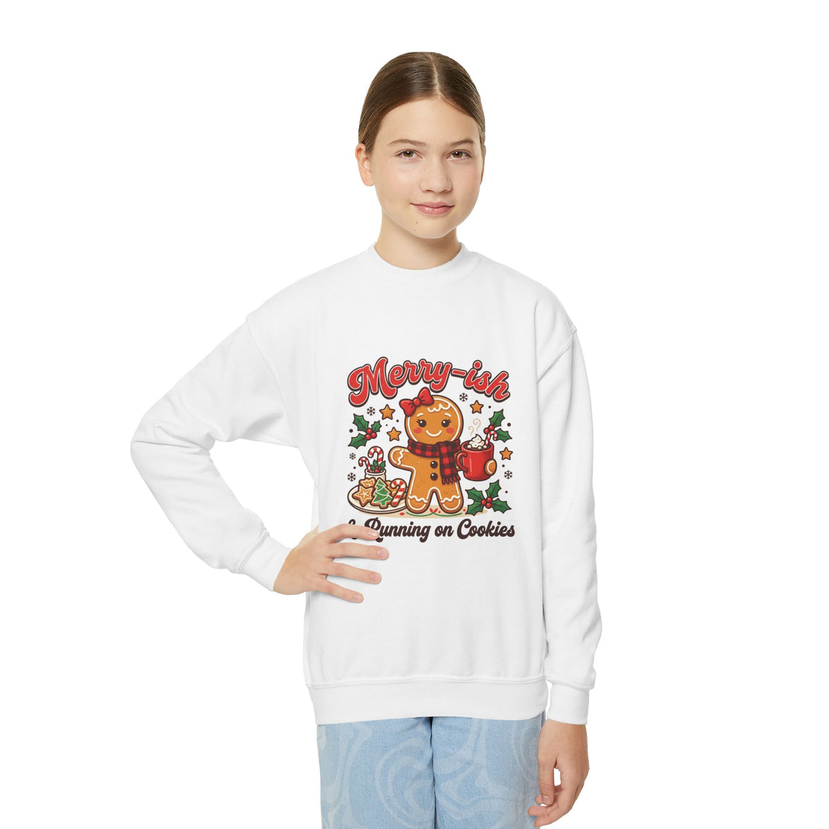 Merry-ish & Running on Cookies Kids Christmas Sweatshirt