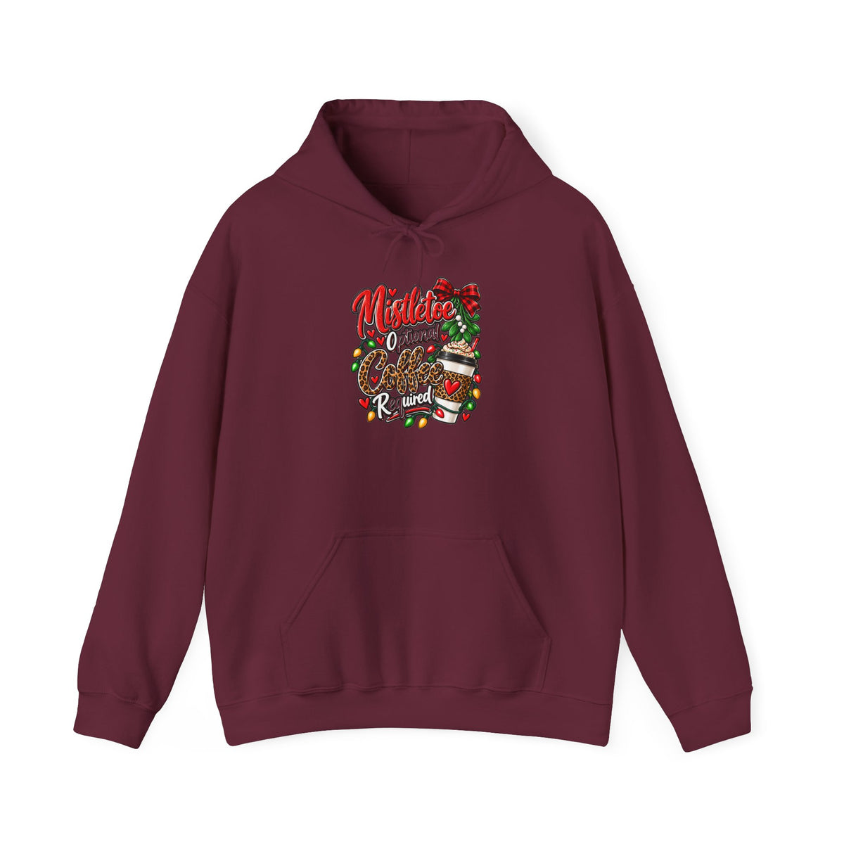 Mistletoe Optional, Coffee Required Christmas Hoodie