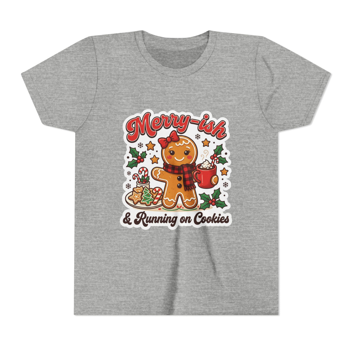 Merry-ish & Running on Cookies Kids Christmas T-Shirt