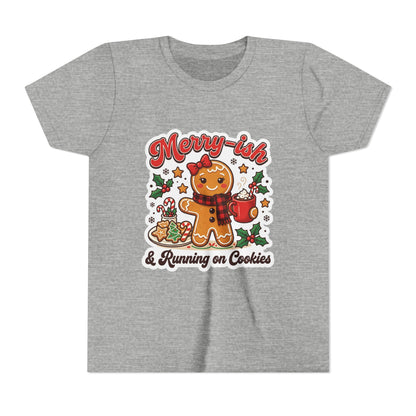 Merry-ish & Running on Cookies Kids Christmas T-Shirt