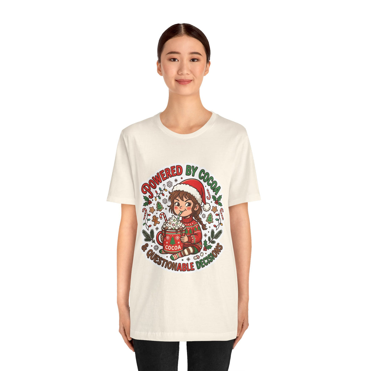Powered by Cocoa & Questionable Decisions Christmas T-Shirt
