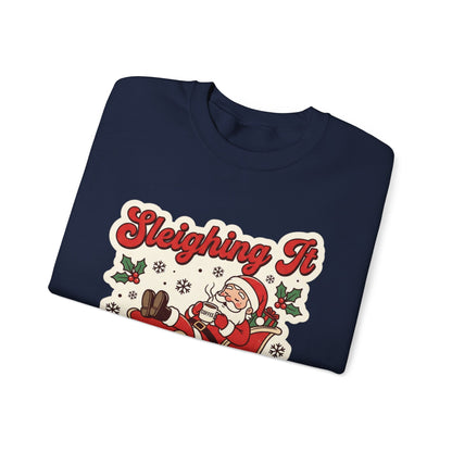 Sleighing It, Eventually Christmas Crewneck Sweatshirt