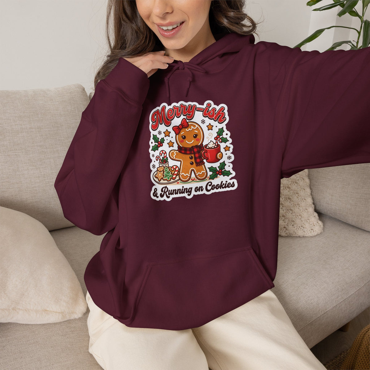Merry-ish & Running on Cookies Christmas Hoodie