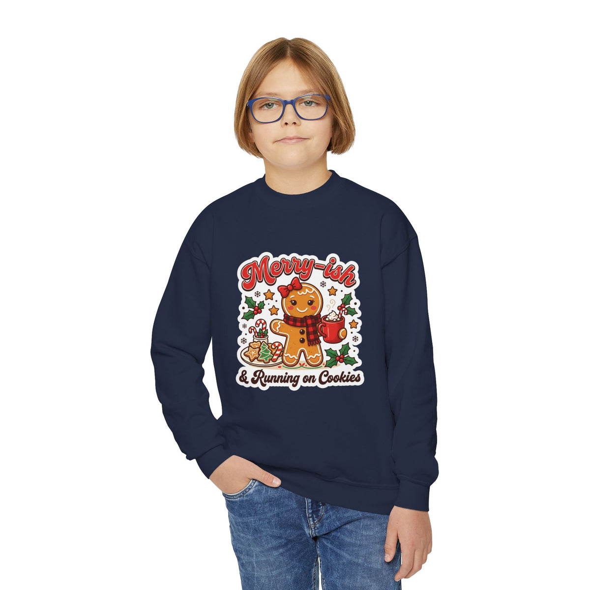 Merry-ish & Running on Cookies Kids Christmas Sweatshirt