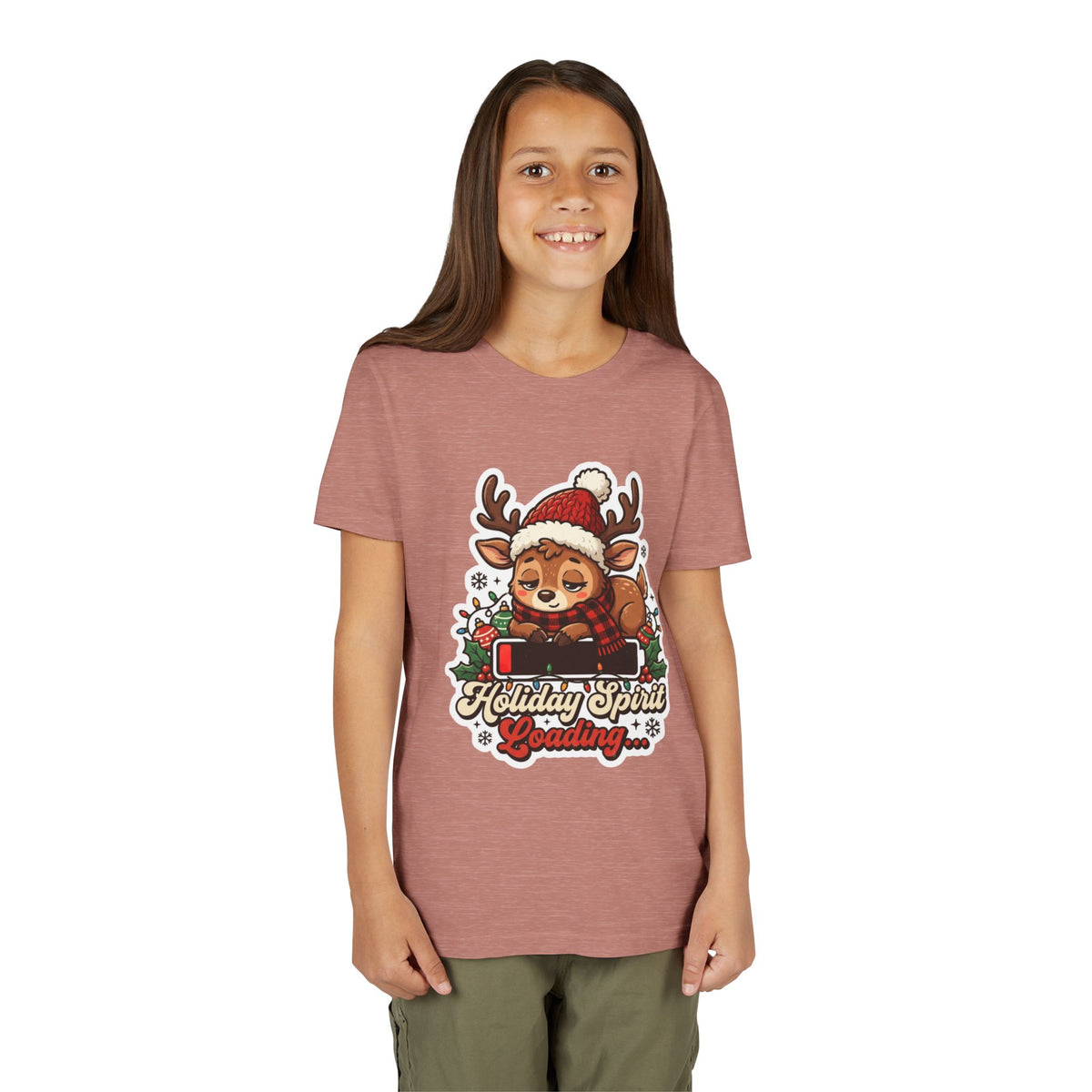 Holiday Spirit Loading Kids Christmas T-Shirt