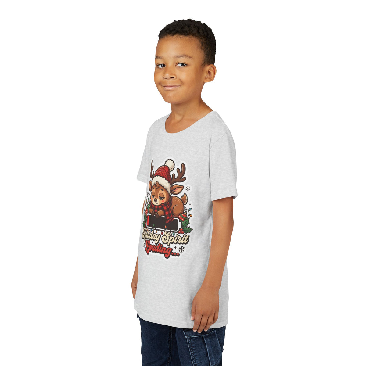 Holiday Spirit Loading Kids Christmas T-Shirt