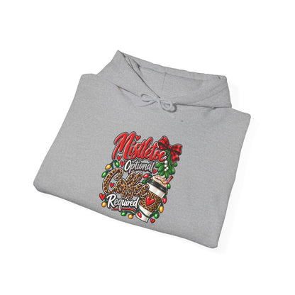 Mistletoe Optional, Coffee Required Christmas Hoodie