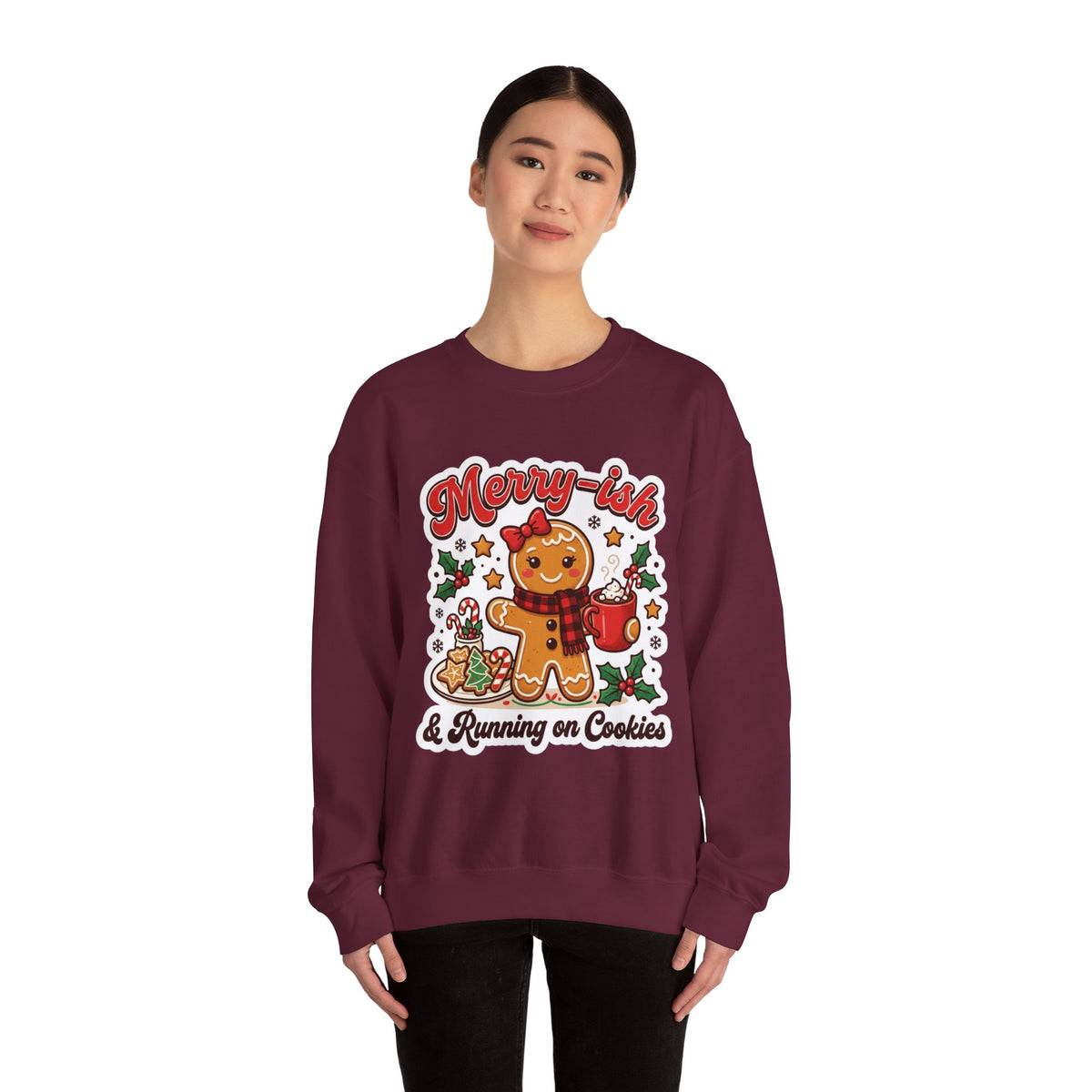 Merry-ish & Running on Cookies Christmas Crewneck Sweatshirt