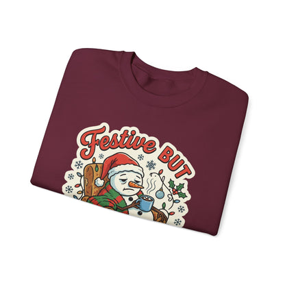 Festive but Socially Exhausted Christmas Crewneck Sweatshirt