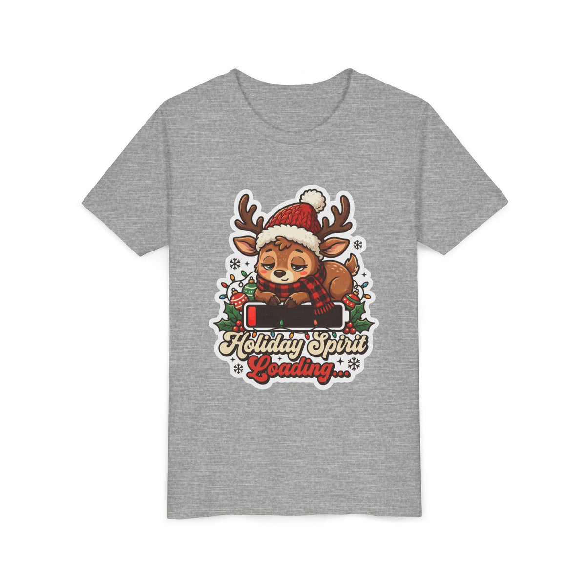 Holiday Spirit Loading Kids Christmas T-Shirt