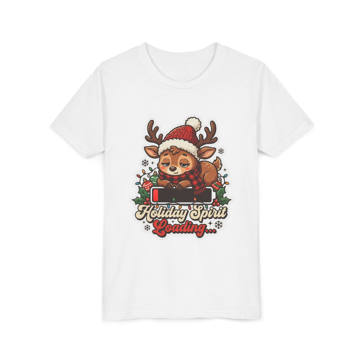 Holiday Spirit Loading Kids Christmas T-Shirt