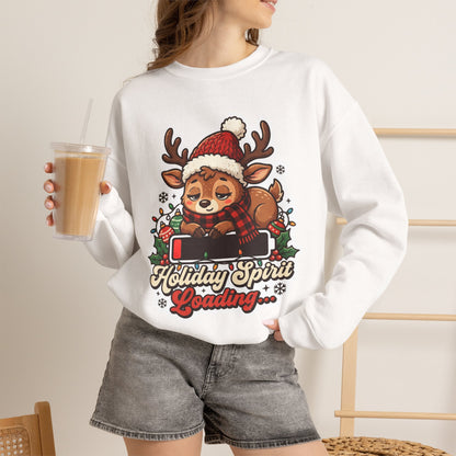 Holiday Spirit Loading Christmas Crewneck Sweatshirt